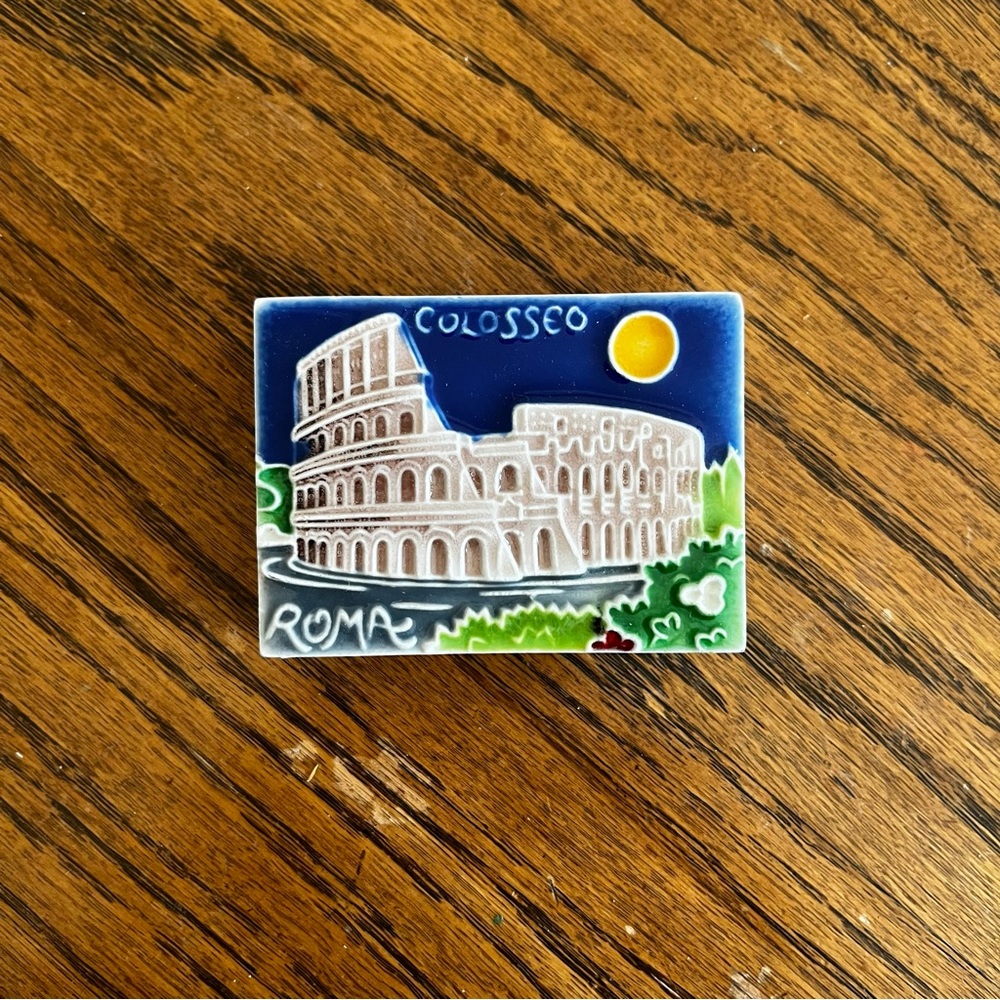 Colosseo Rome Mosaic Tile Matchbox Trinket Box - Picture 2 of 4